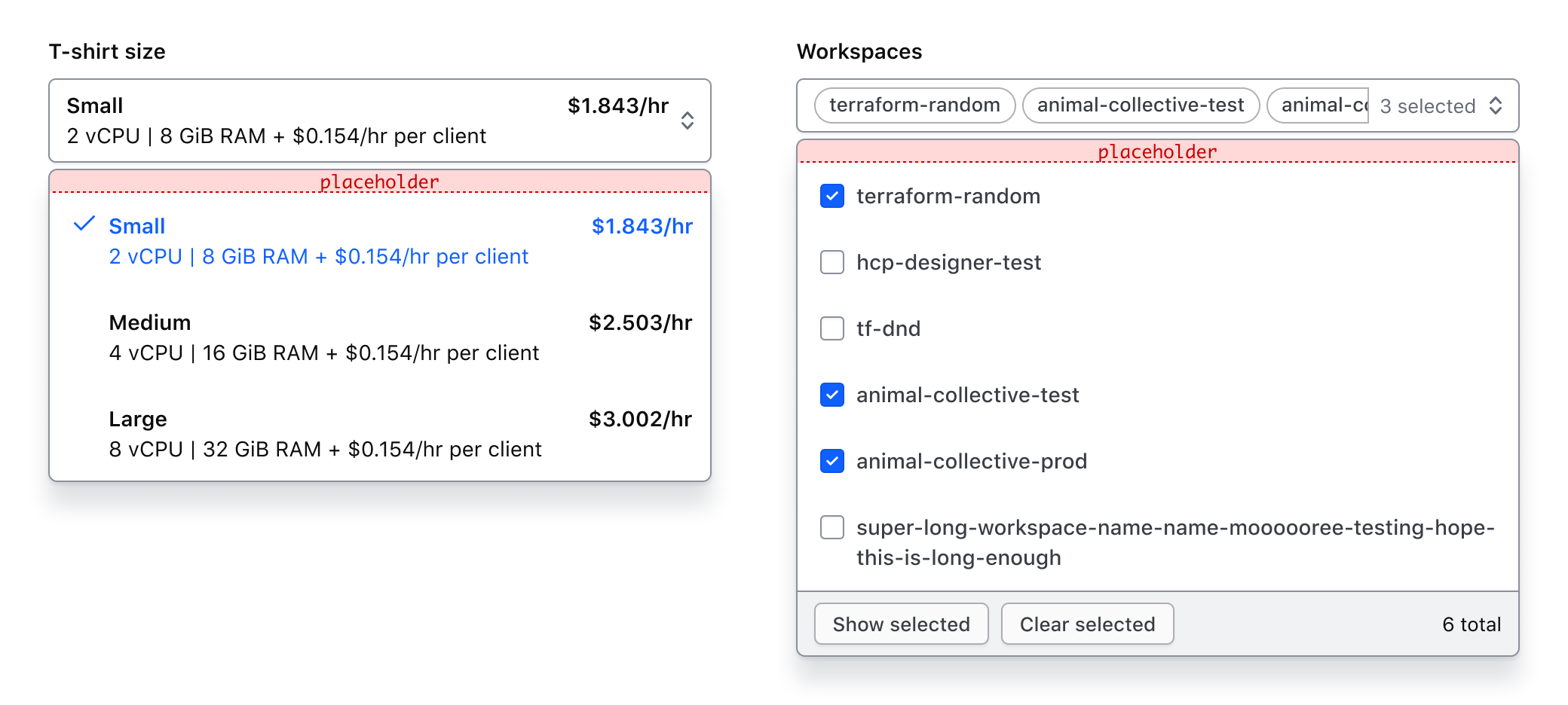 Generic content enabled before the list in both Single and Multiple components